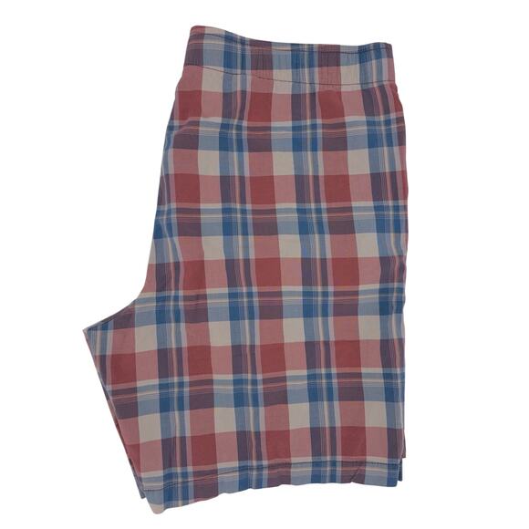 LL‎ Bean Men's Dock Shorts Multicolor Plaid Pockets Drawstring Button Fly Preppy - Picture 6 of 7